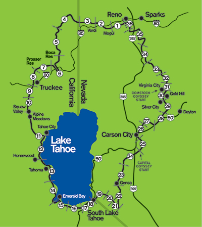 Map Of Reno Tahoe Area Overview | Reno Tahoe Odyssey